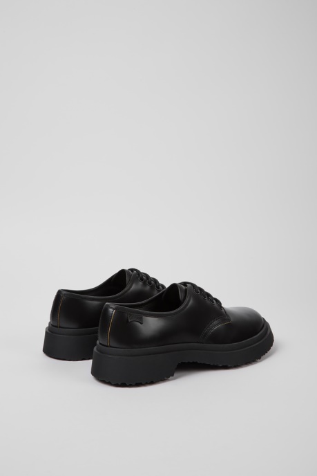 Camper AU Walden Black Leather Lace-Up Shoes For Women New Arrivals