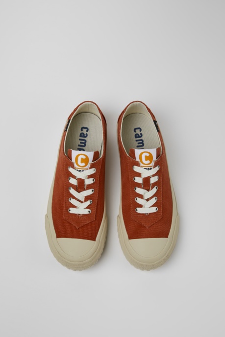 Camaleon Red Recycled Cotton Sneakers For Women Exclusive Camper AU