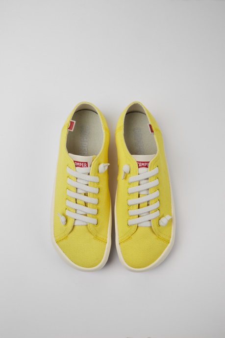 Exclusive Camper AU Peu Rambla Yellow Recycled Cotton Sneakers For Women