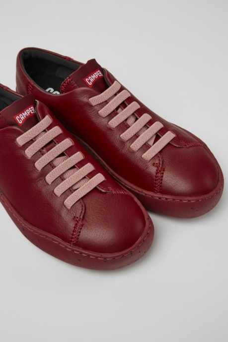 Exclusive Camper AU Peu Touring Burgundy Leather Sneakers For Women