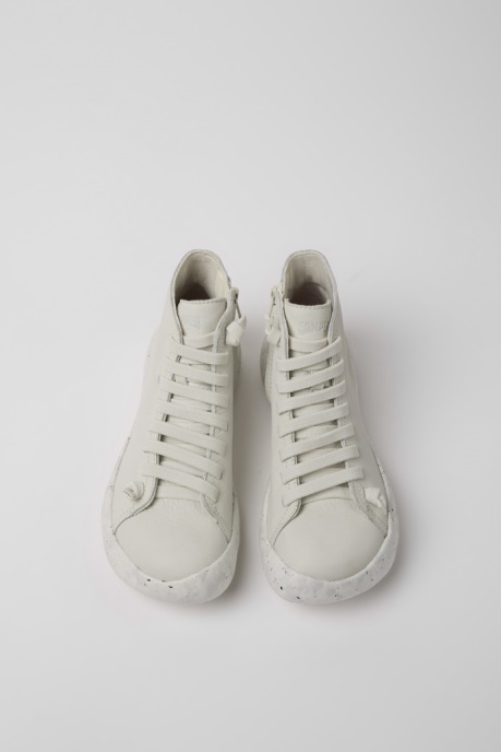 Design Peu Stadium White Non-Dyed Leather Sneakers For Women Camper AU