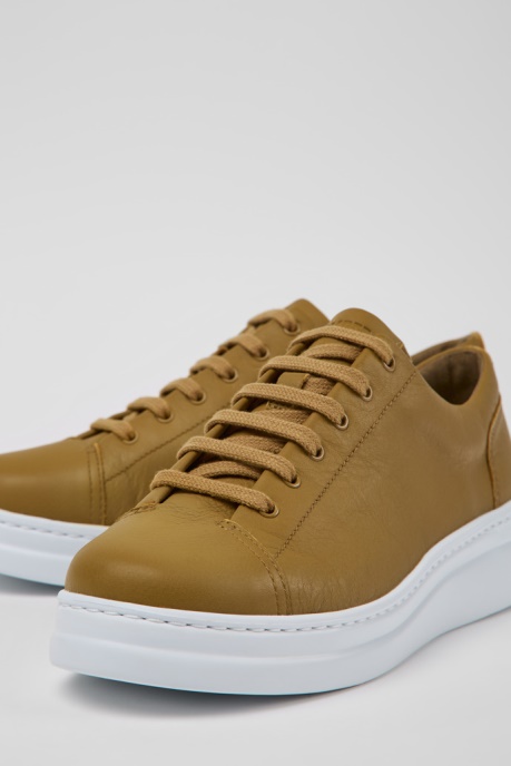 Runner Up Brown Leather Sneakers For Women Exclusive Camper AU