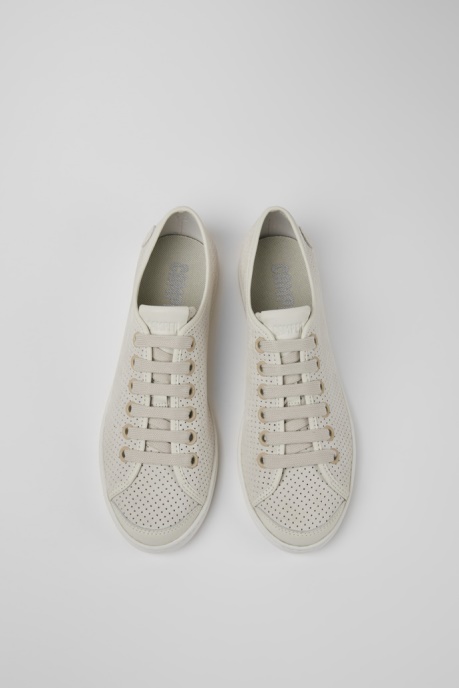Camper AU Design Uno Beige And White Leather Sneakers For Women