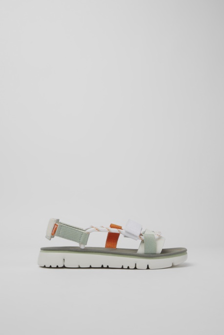 Camper AU Design Oruga White Green And Orange Sandals For Women