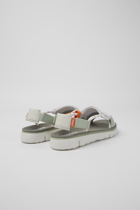 Camper AU Design Oruga White Green And Orange Sandals For Women