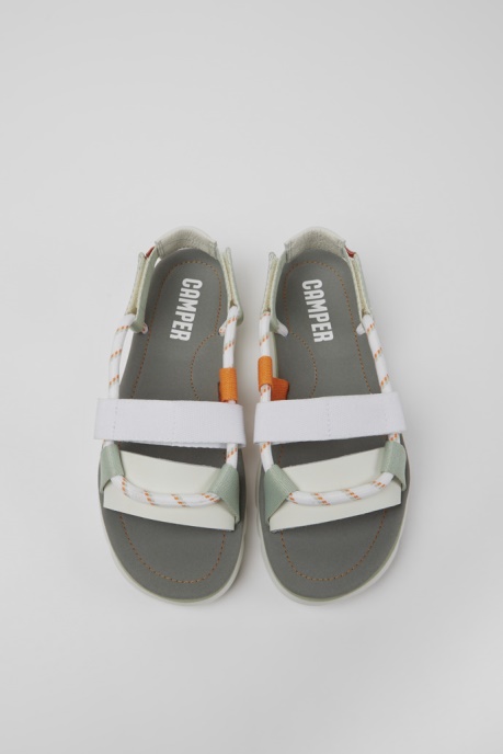 Camper AU Design Oruga White Green And Orange Sandals For Women