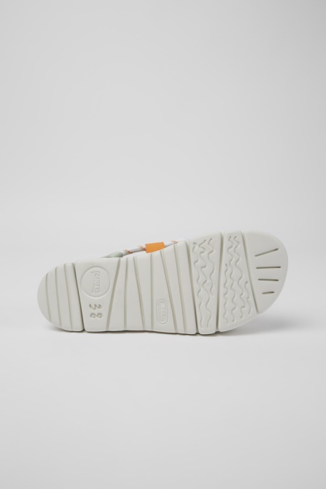 Camper AU Design Oruga White Green And Orange Sandals For Women