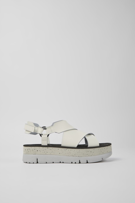 Exclusive Camper AU Oruga Up White Leather Sandals For Women