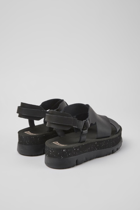 Exclusive Camper AU Oruga Up Black Leather Sandals For Women