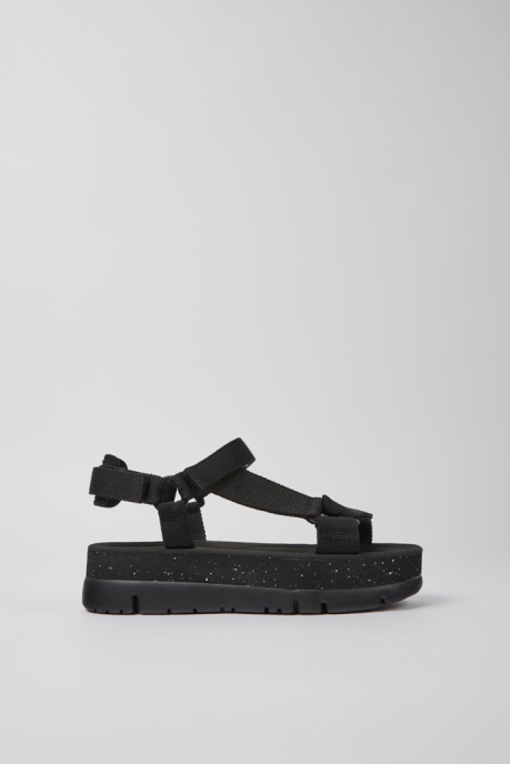 Exclusive Camper AU Oruga Up Black Recycled Pet Sandals For Women