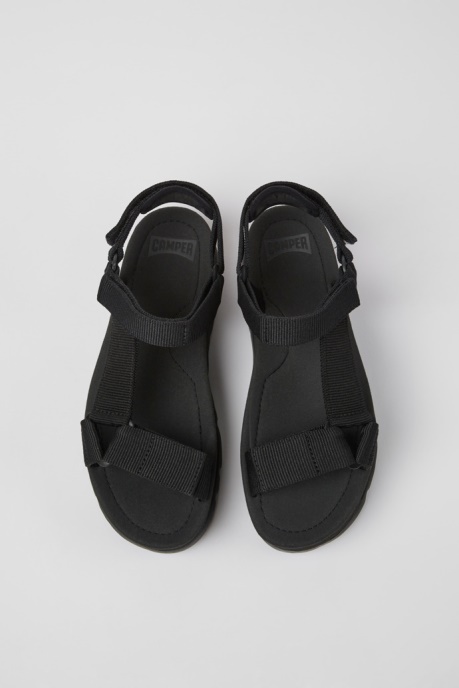 Exclusive Camper AU Oruga Up Black Recycled Pet Sandals For Women