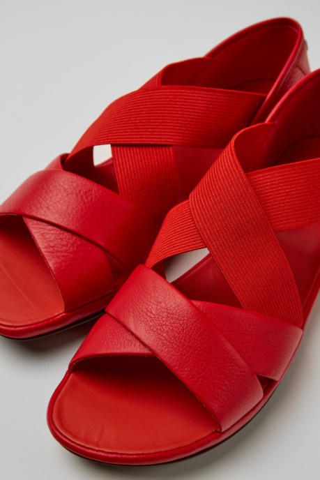 Design Right Red Leather Sandals For Women Camper AU