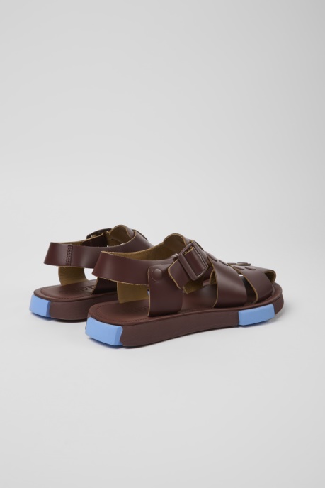 Camper AU Set Burgundy Leather Sandals For Women New Arrivals