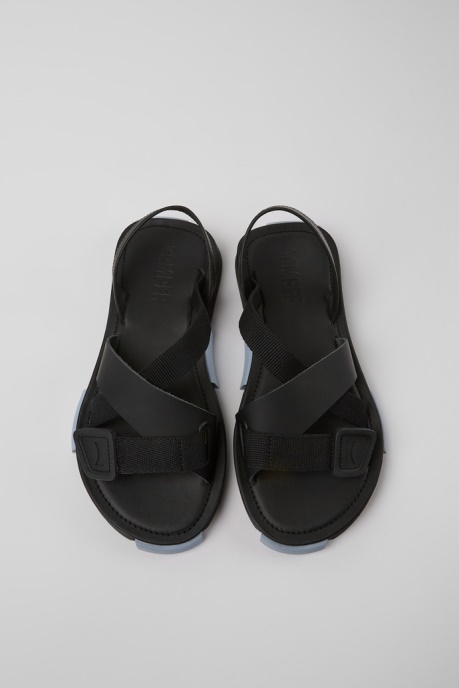 Camper AU Set Black Leather And Recycled Pet Sandals For Women New Arrivals