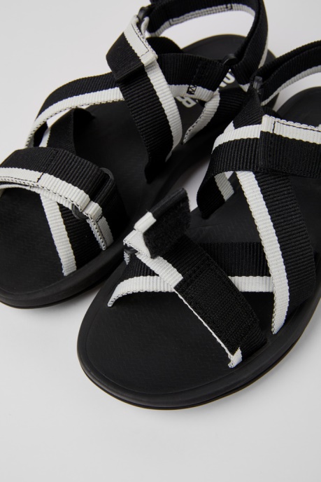 Design Match Black And White Recycled Pet Sandals For Women Camper AU