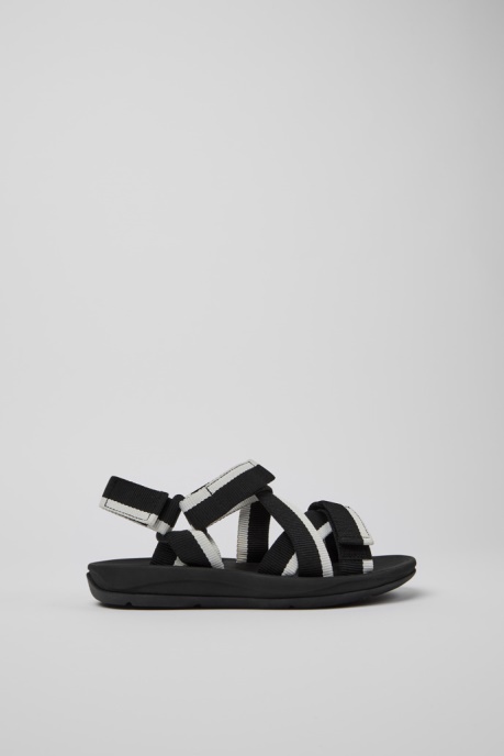 Design Match Black And White Recycled Pet Sandals For Women Camper AU