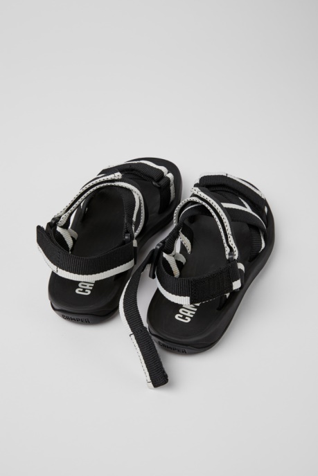 Design Match Black And White Recycled Pet Sandals For Women Camper AU