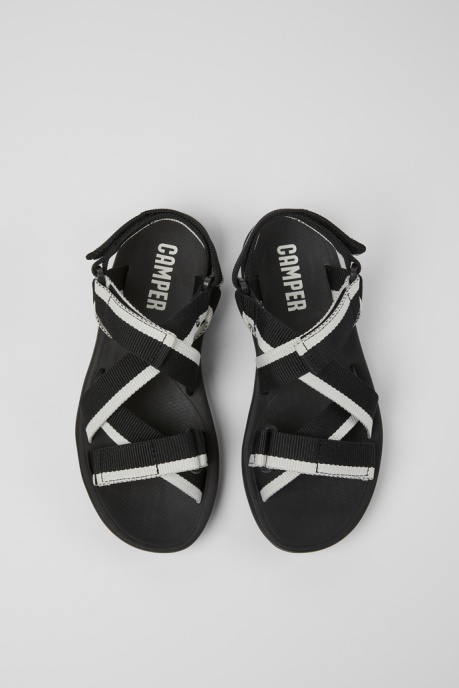 Design Match Black And White Recycled Pet Sandals For Women Camper AU