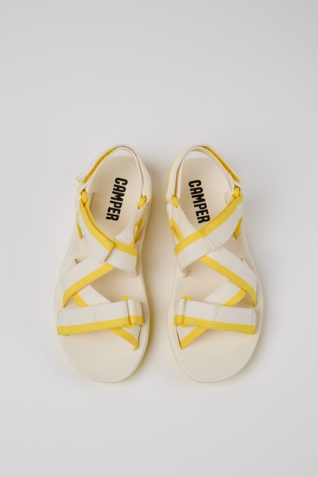 Match White And Yellow Recycled Pet Sandals For Women Camper AU New Arrivals