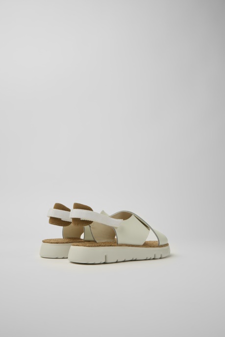 Camper AU Oruga White Leather And Recycled Pet Sandals For Women New Arrivals