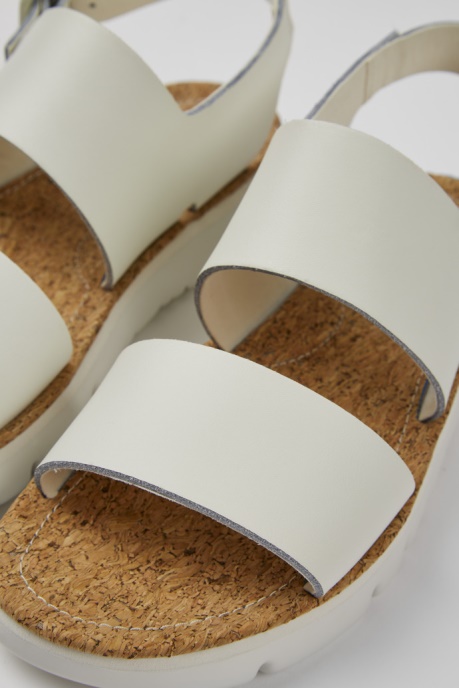 Design Oruga White Leather Sandals For Women Camper AU