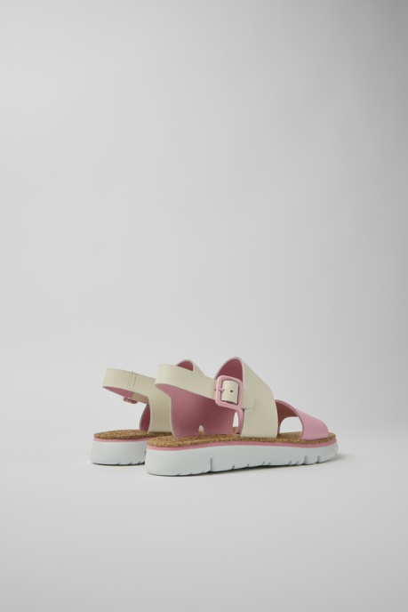Oruga White And Pink Leather Sandals For Women Camper AU New Arrivals