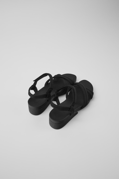 Camper AU Design Minikaah Black Recycled Pet And Nylon Sandals For Women