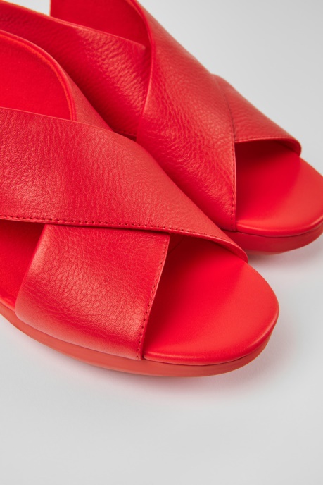 Camper AU Balloon Red Leather Sandals For Women New Arrivals