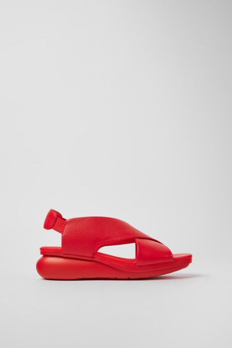 Camper AU Balloon Red Leather Sandals For Women New Arrivals
