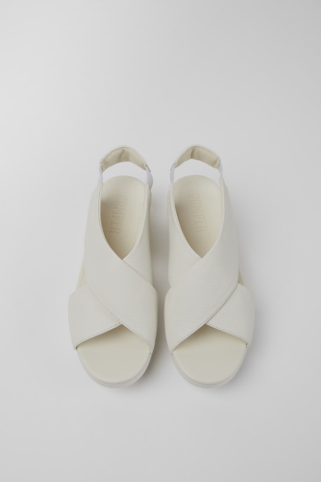 Design Balloon White Leather Sandals For Women Camper AU