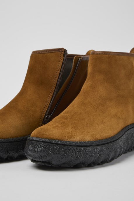 Camper AU Design Ground Michelin Brown Suede Ankle Boots