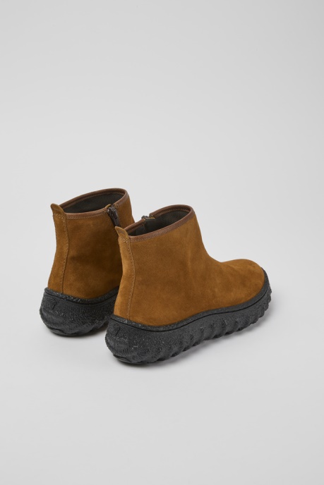 Camper AU Design Ground Michelin Brown Suede Ankle Boots