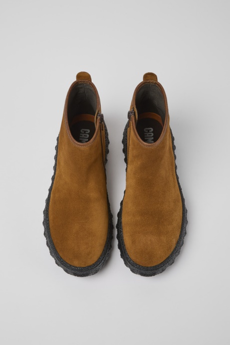 Camper AU Design Ground Michelin Brown Suede Ankle Boots