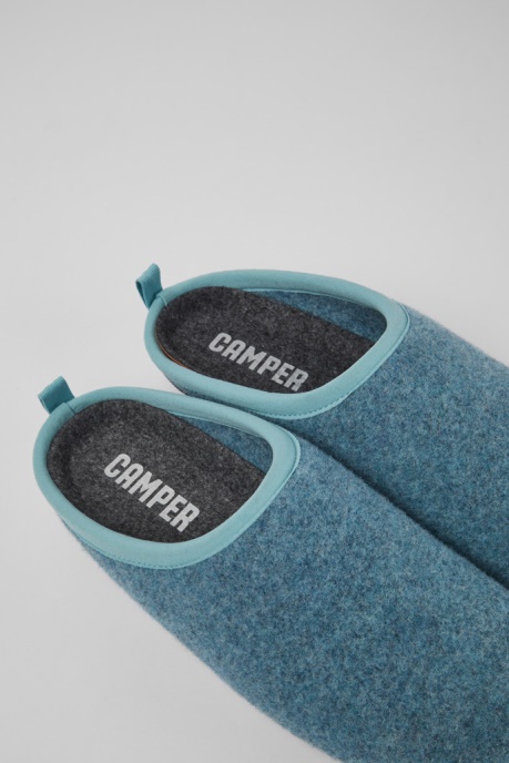 Camper AU Wabi Light Blue Wool Women's Slippers New Arrivals