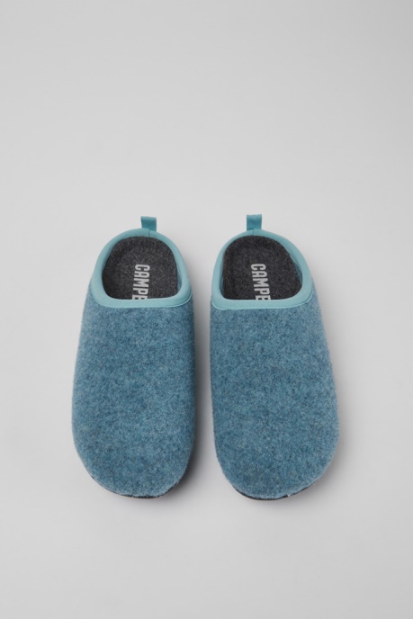 Camper AU Wabi Light Blue Wool Women's Slippers New Arrivals
