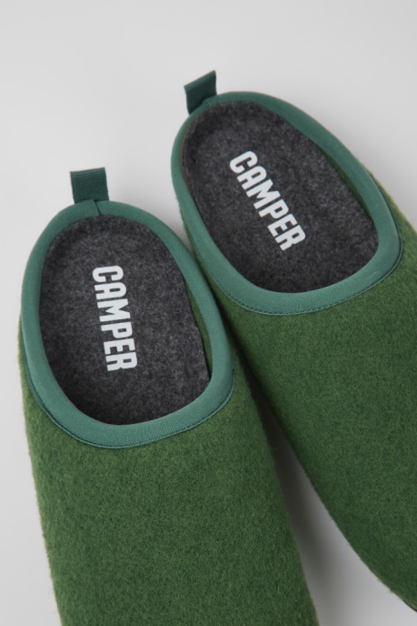 Exclusive Camper AU Wabi Green Wool Slippers For Women
