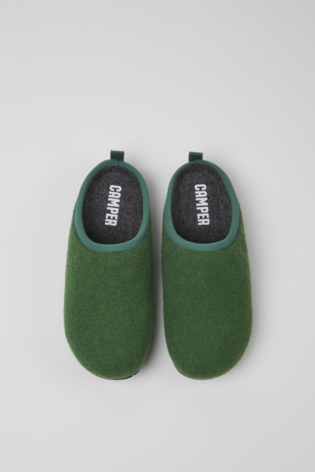 Exclusive Camper AU Wabi Green Wool Slippers For Women