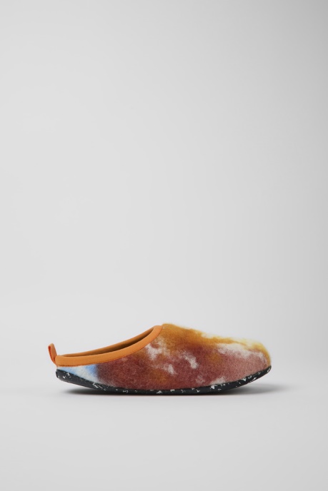 Wabi Orange Blue And White Recycled Wool Slippers For Women Camper AU New Arrivals