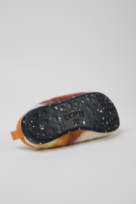 Wabi Orange Blue And White Recycled Wool Slippers For Women Camper AU New Arrivals