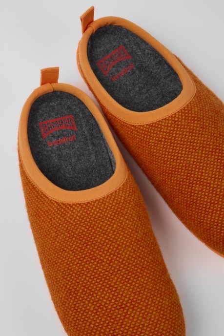 Camper AU Wabi Orange Wool And Viscose Slippers For Women New Arrivals