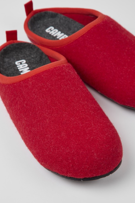Camper AU Wabi Red Wool Slippers For Women New Arrivals