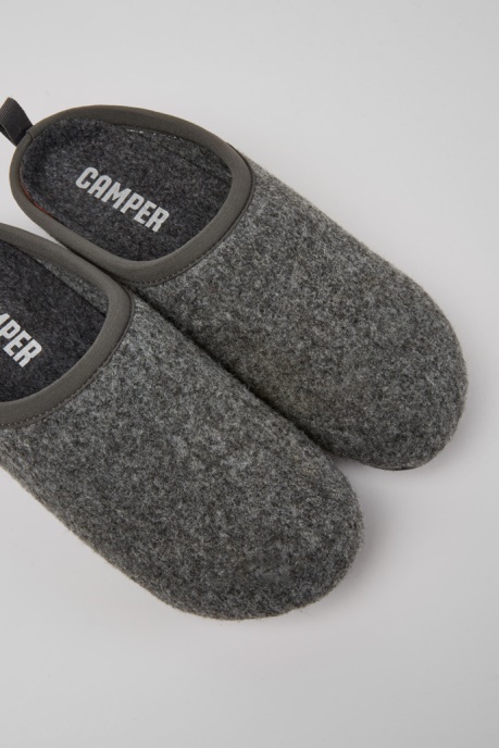 Camper AU Design Wabi Grey Wool Women's Slippers