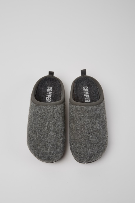 Camper AU Design Wabi Grey Wool Women's Slippers