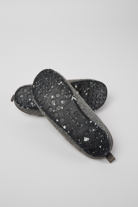 Camper AU Design Wabi Grey Wool Women's Slippers
