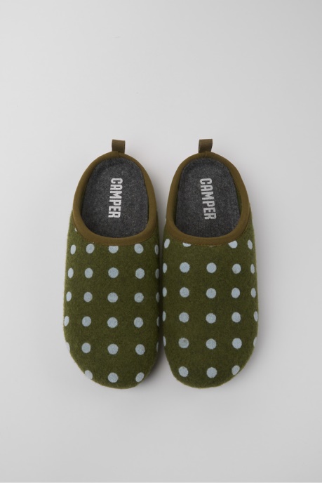 Wabi Green And Blue Wool Women's Slippers Exclusive Camper AU