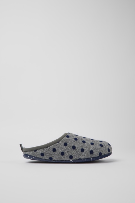 Camper AU Design Wabi Gray And Blue Wool Slippers For Women