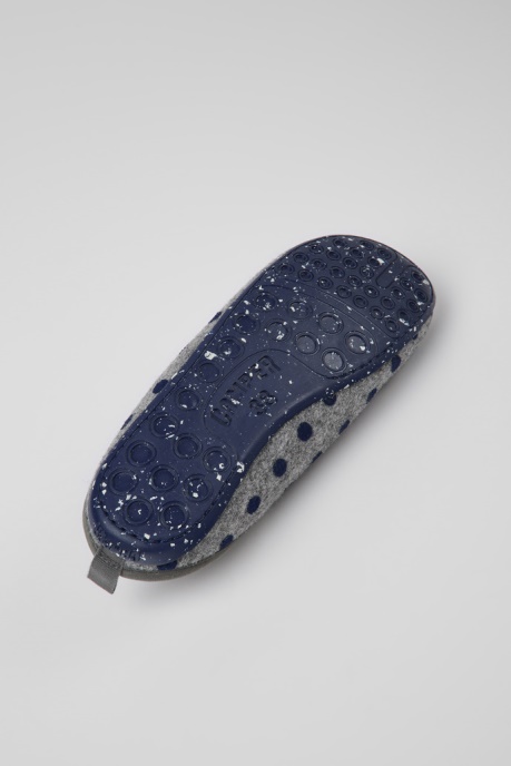 Camper AU Design Wabi Gray And Blue Wool Slippers For Women