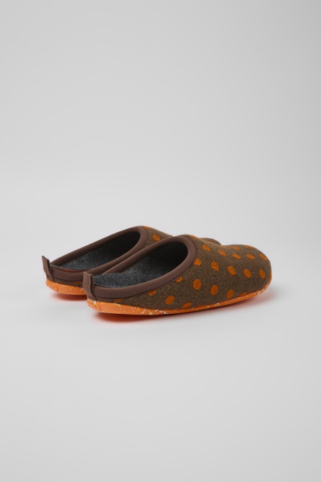 Camper AU Wabi Brown And Orange Wool Slippers For Women New Arrivals