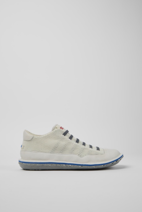 Camper AU Design Beetle White Non-Dyed Leather Sneakers For Men