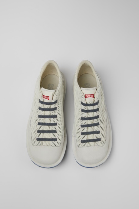 Camper AU Design Beetle White Non-Dyed Leather Sneakers For Men